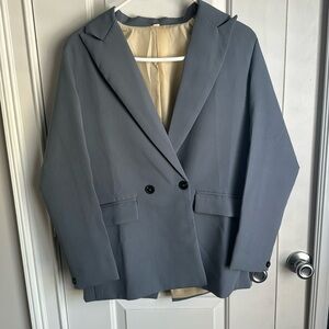 Charcoal Grey Oversized Blazer